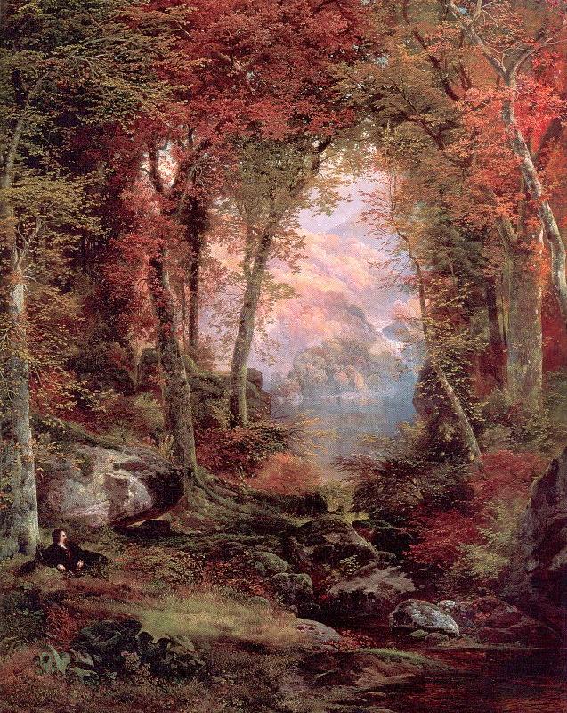 Moran, Thomas The Autumnal Woods Norge oil painting art